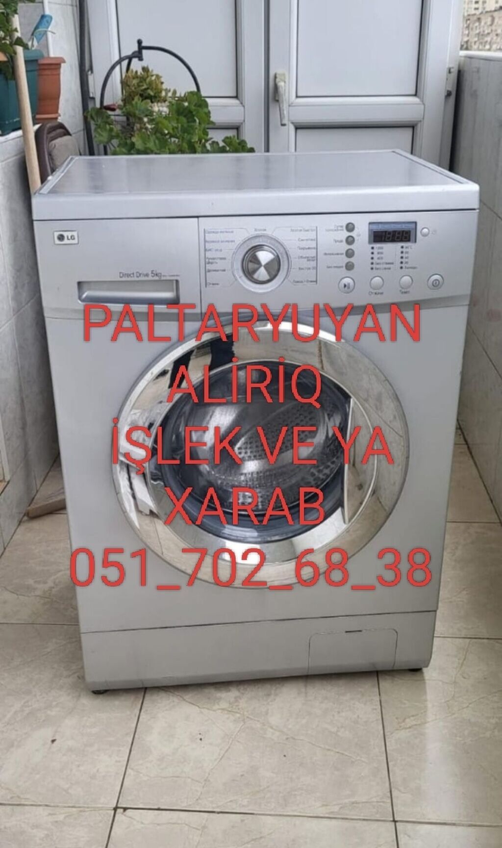 Her nov. Paltaryuyanlarin alisi paltaryuyan aliriq Xarab ve ya islek — Çamaşır maşınları, Bakı