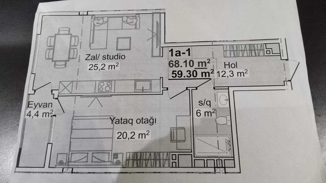 Satılır 2 otaqlı yeni tikili 68.1 m² — Mənzil, Bakı (4)