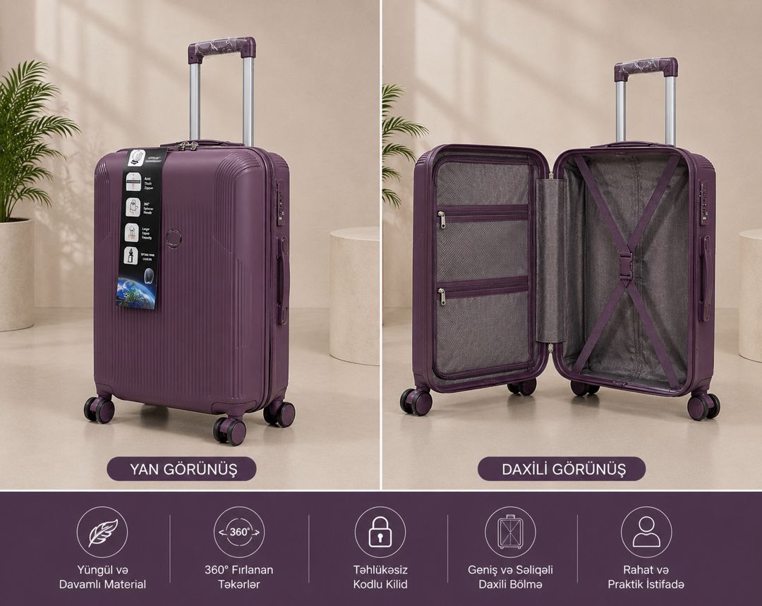 Premium Violet Çamadan Ub10 — Çamadanlar, Bakı