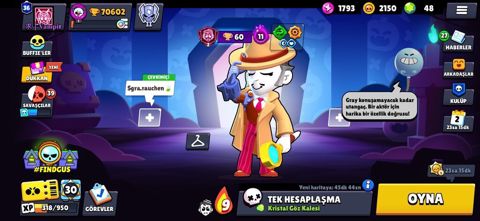 Brawl Stars oyunu üçün yüksək səviyyəli hesab - Kupa yolu: 70,602 — Bakı