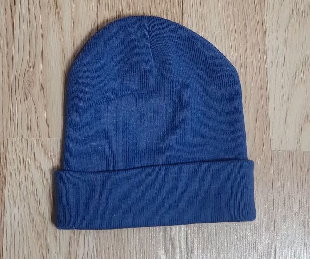 Toxunma papaq – mavi - Klassik beanie modeli, qatlanmış kənarlı — Uşaq aksesuarları, Bakı (2)