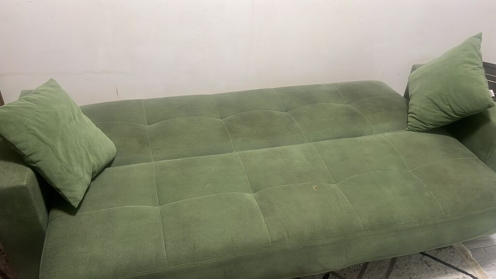 3 yerlik açılan divan – yaşıl rəng - Transformasiya: Oturacaq hissə — Divanlər, Xırdalan (2)