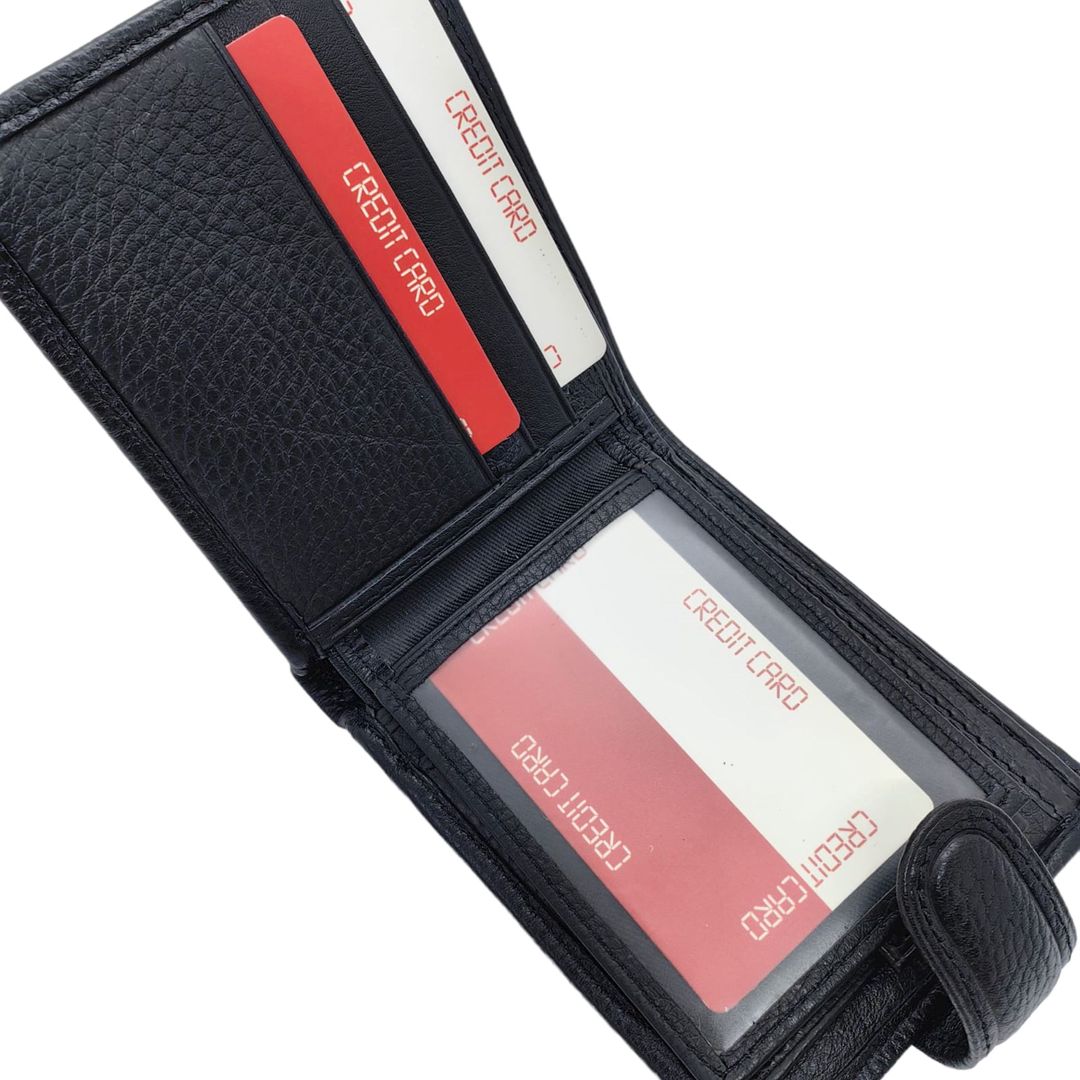 Dəri pulqabı kişi üçün Pilusi 208-3 qara — Mallar, Bakı (2)
