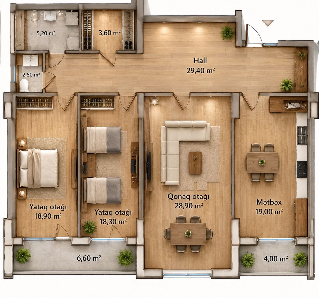 Satılır 3 otaqlı yeni tikili 153 m² — Mənzil, Bakı (2)