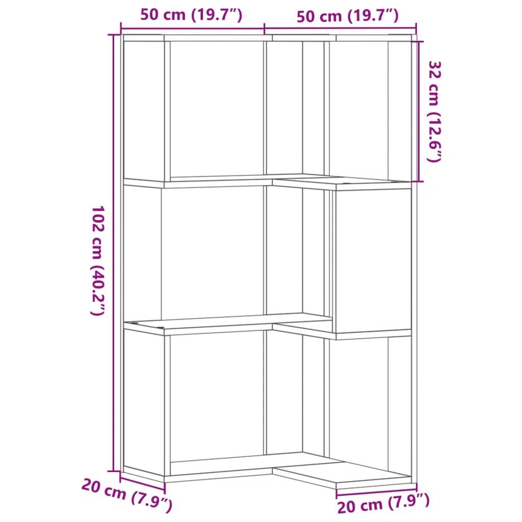 Stellaj bucaq, boz, Ldsp, 102x20x50 sm - 3563_L-4StelCornBet — Mallar, Bakı (2)