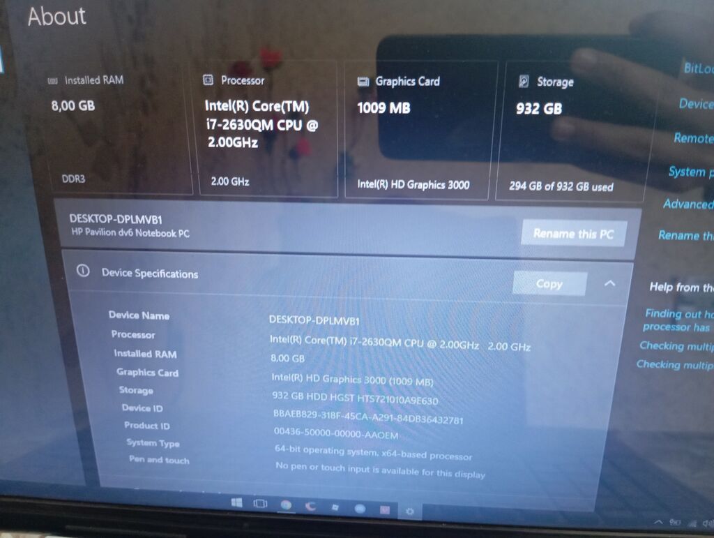 İşlənmiş HP Pavilion, 15.6 Intel Core i7, 1 TB, Ünvandan götürmə — HP, Şirvan (2)