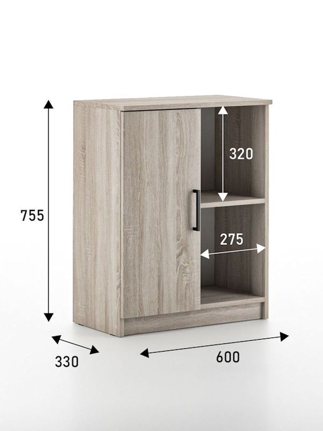 Tumba 60x33x75.5 sm, Ldsp, Somona, Qəhvəyi — Mallar, Bakı (2)