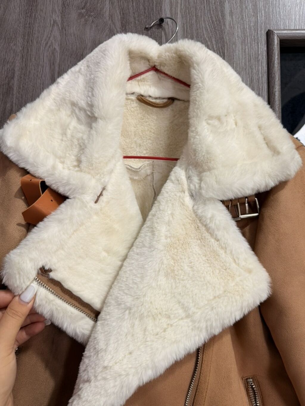 Qadınlar üçün süet görünümlü qışlıq “aviator” kürk gödəkçə - Rəng — Jaketlər, Xırdalan (2)