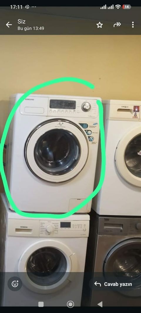 Samsung önyükləməli paltaryuyan maşın - Ön paneldə elektron displey — 180 ₼ · Bakı · Çamaşır maşınları Samsung önyükləməli paltaryuyan maşın - Ön paneldə elektron displey — Bakı
