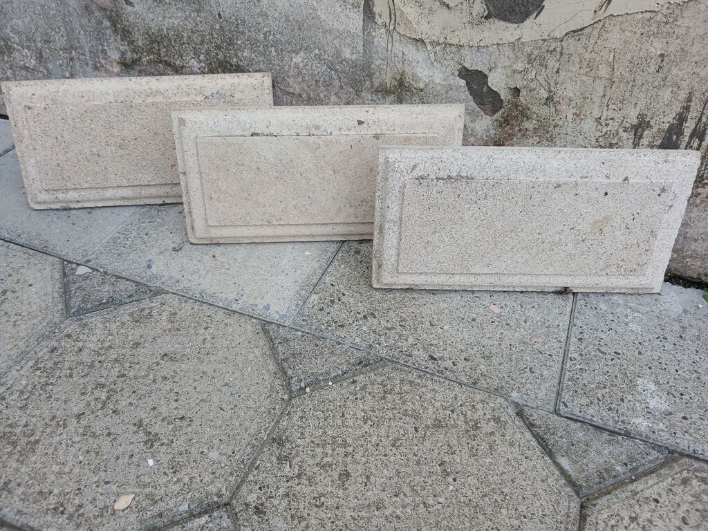 Aq daş dekorativ panellər - Material: təbii daş (açıq bej/aq rəng — Plitka və örtü materialları, Qəbələ (2)