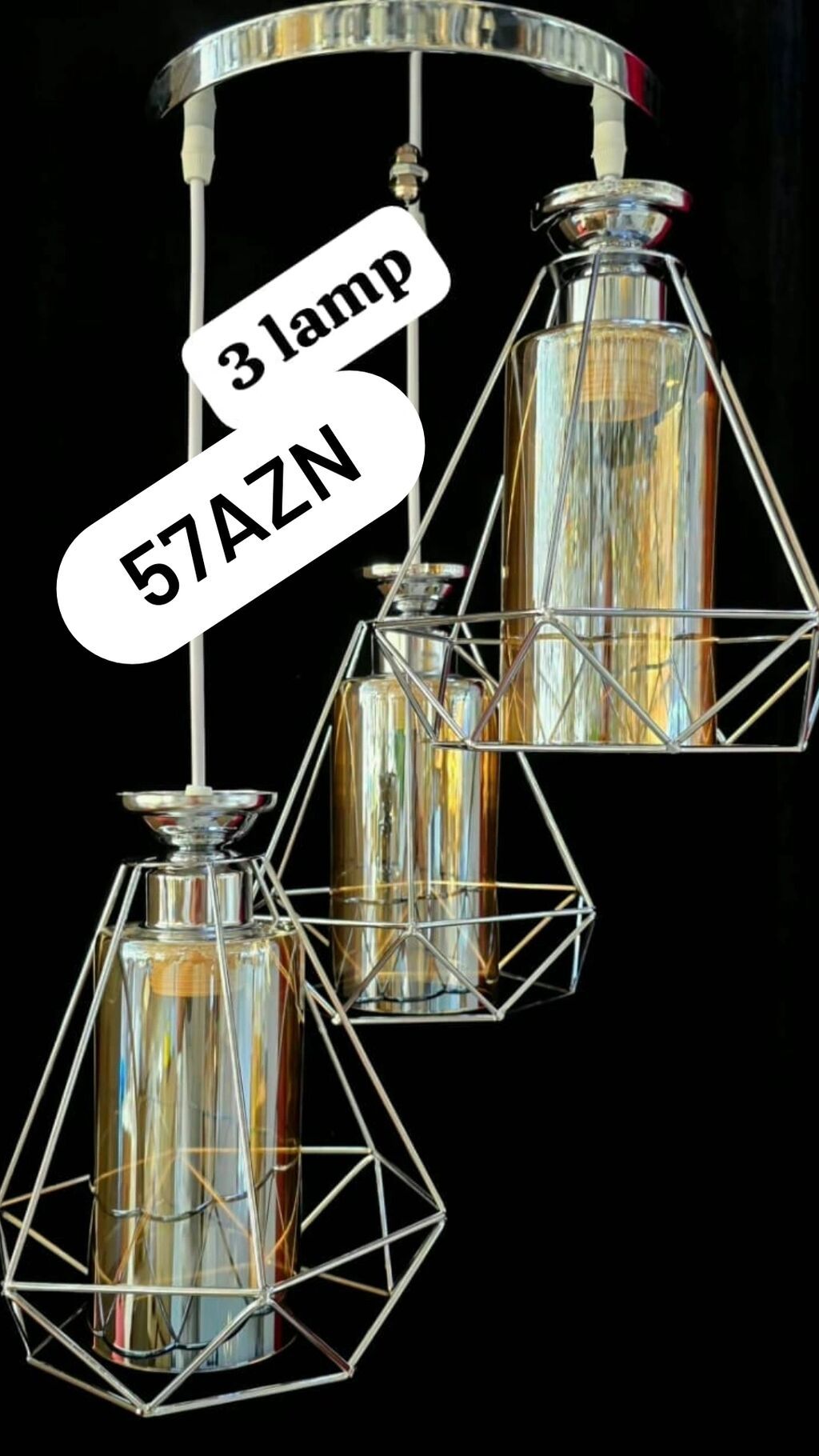 Çılçıraq, 3 lampa, Metal — Tavan is?qlar? v? cilc?raqlar, Saray (5)