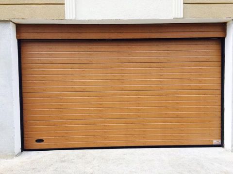 Yeni Qaraj darvazası, Seksional, Avtomatik, rəng - Qəhvəyi, Şəbəkə ilə, Kredit yoxdur, Pulsuz quraşdırma, Pulsuz çatdırılma — Bakı