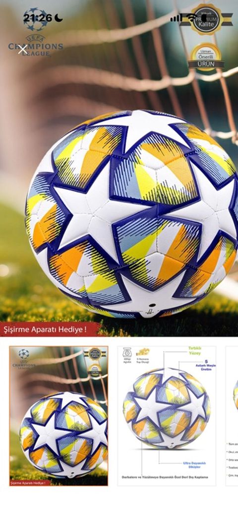 Uefa Champions League dizaynlı futbol topu - Ölçü: 5 nömrə - Çəki — Bakı