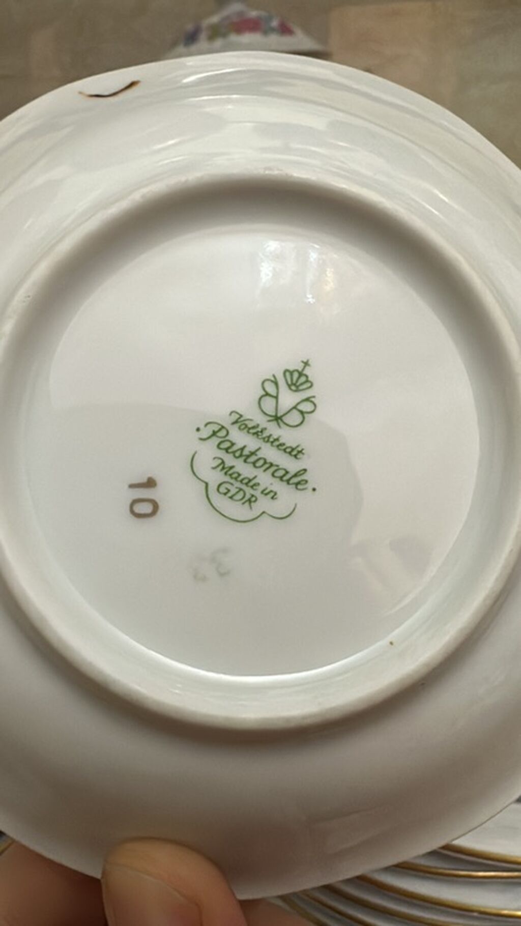 Çay dəsti, rəng - Ağ, Farfor, Almaniya — Süfrə qabı, Xırdalan (4)