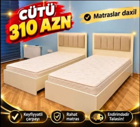 Cüt çarpayı dəsti – matraslarla birlikdə - Ölçü: standart tək — Bakı
