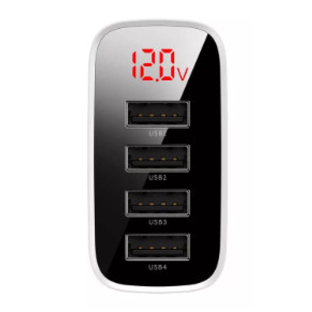 Şəbəkə şarj cihazı Baseus Mirror Lake Digital Display 4USB Travel Charger 30W (EU) — Telefonlar və qadjetlər, Bakı (2)