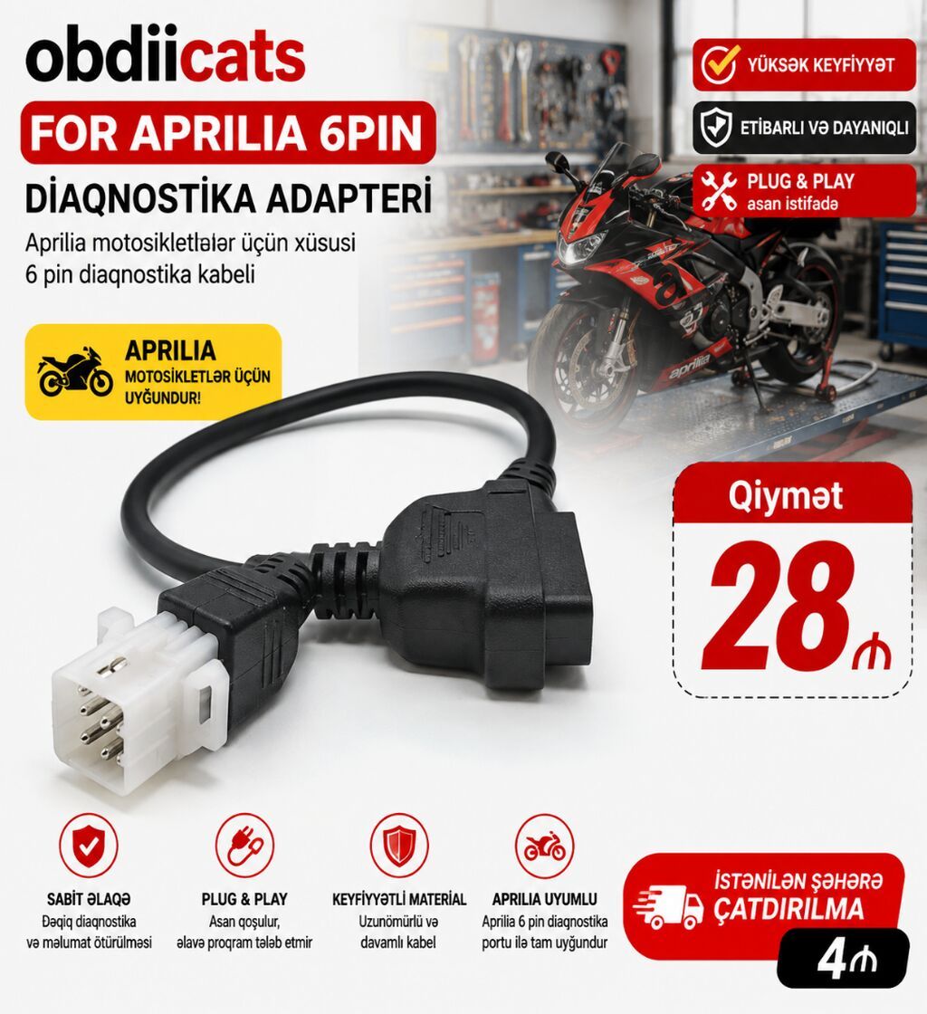 Motosiklet üçün diaqnostika kabeli. Qiymət və modellər elandakı — Diaqnostika cihazları, Lənkəran (6)