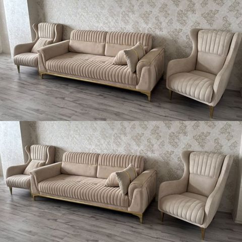 Divan kreslo dəsti satılır 700azn. Yeni kimidir. Ünvan: Razin — Bakı