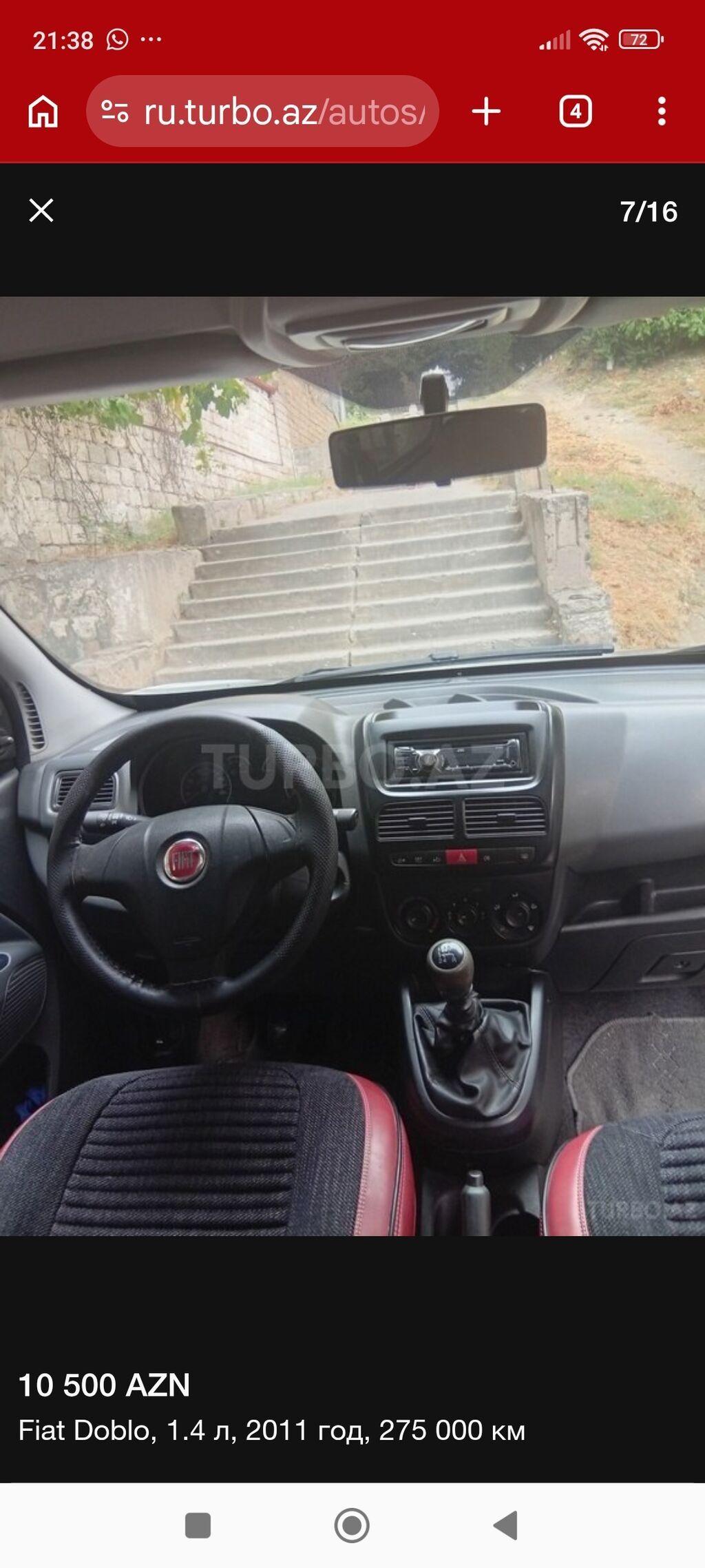 Fiat Doblo: 1.4 l 2011 il 275000 km Van/Minivan — Avtomobillər, Bakı (10)