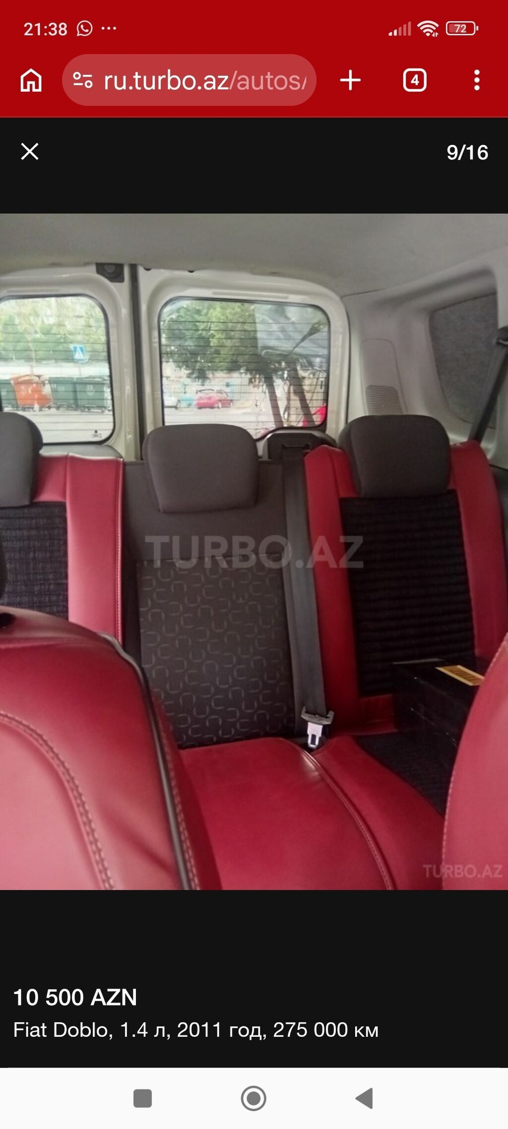 Fiat Doblo: 1.4 l 2011 il 275000 km Van/Minivan — Avtomobillər, Bakı (8)