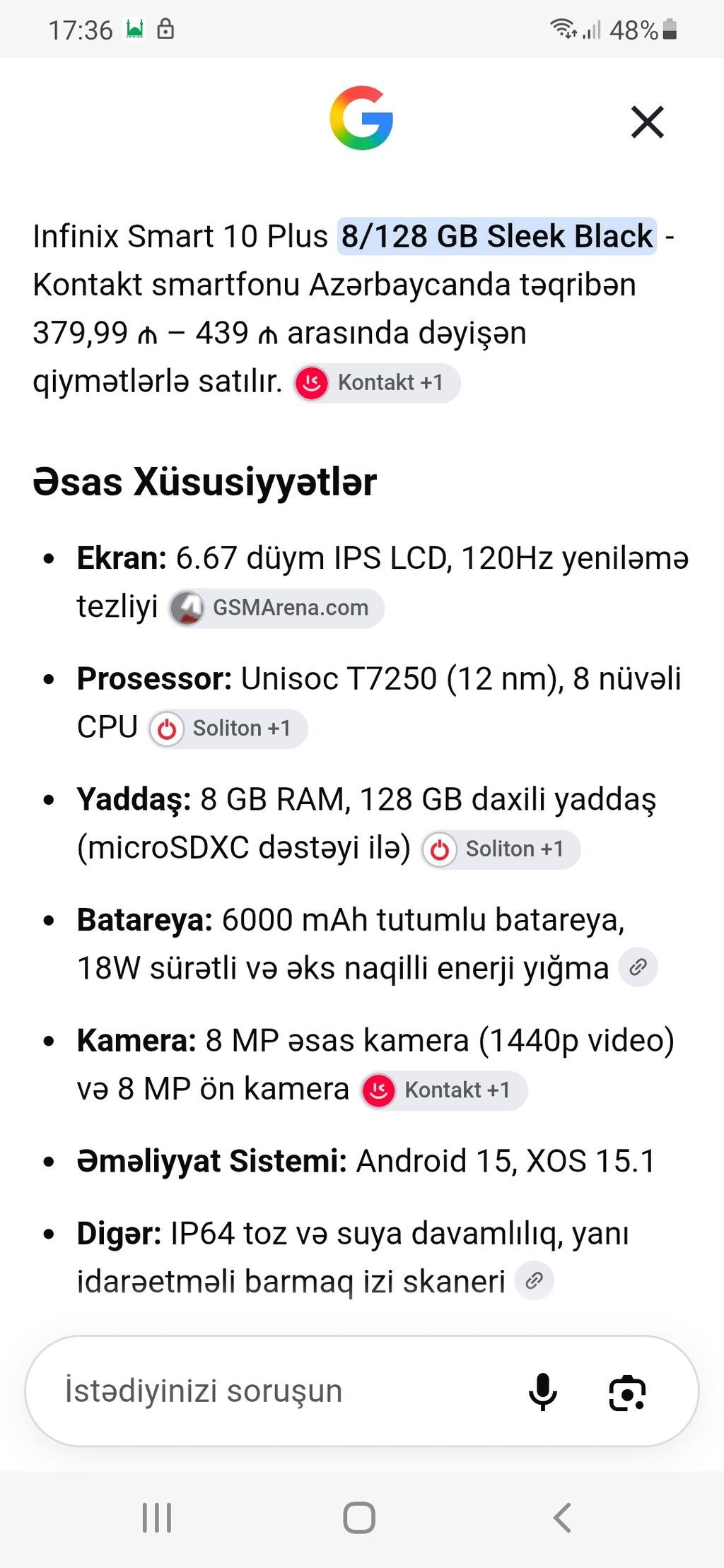 Infinix 128 GB, rəng - Qara — Infinix, Bakı (3)