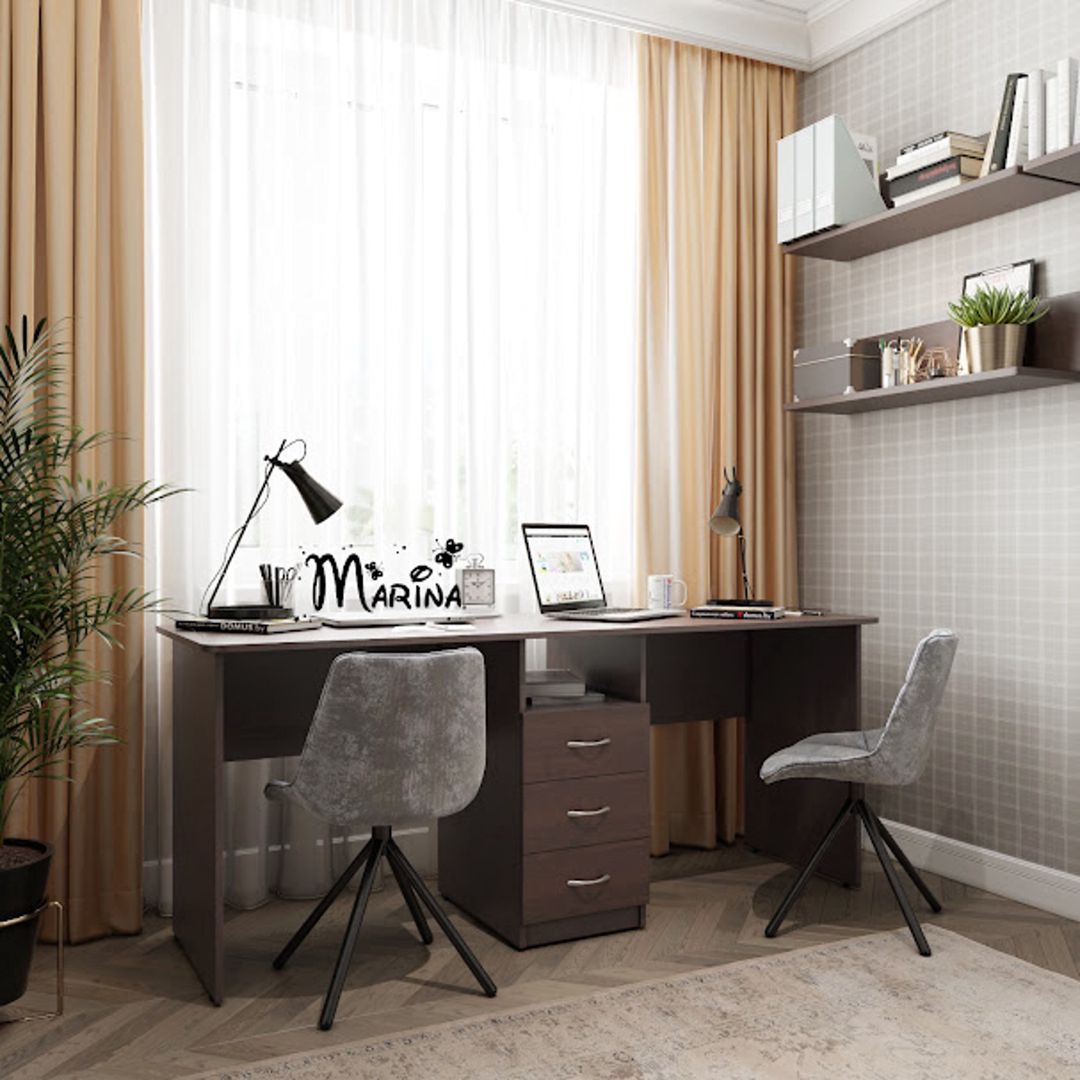 Kompüter masası Letta 3563_M25StolLogVen, Ldsp, 75x60x180 sm, qəhvəyi — Mallar, Bakı (3)