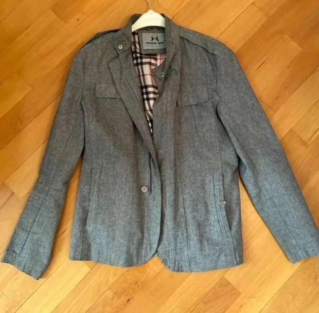Kişi üst geyimləri dəsti 1) Boz qalstuklu casual jaket - Rəng: açıq — Qadın paltarı, Bakı