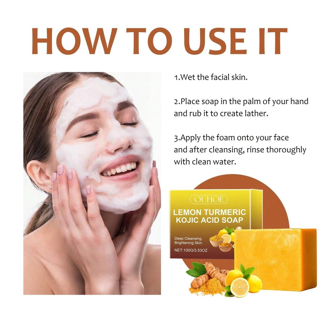 Bərk sabun Ouhoe Lemon Turmeric Kojic Acid, 100 q — Mallar, Bakı (3)