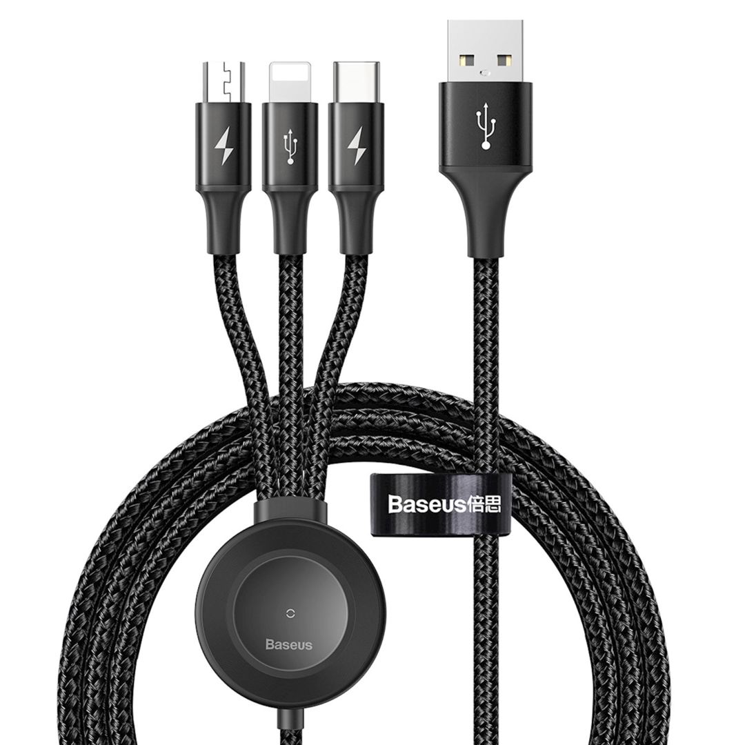 Kabel USB Baseus Star Ring Series Four-in-one Wireless Charging Cable USB For M+L+T+AppleWatch — Video kabel və adapterlər, Bakı (3)