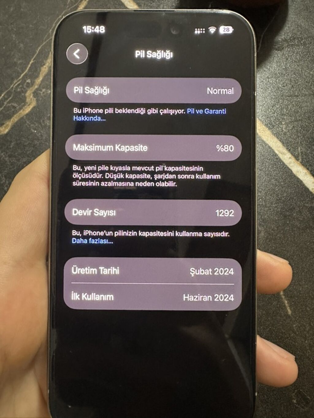 IPhone 15 Pro, 256 GB, Gümüşü, Face ID — Apple iPhone, Bakı (5)