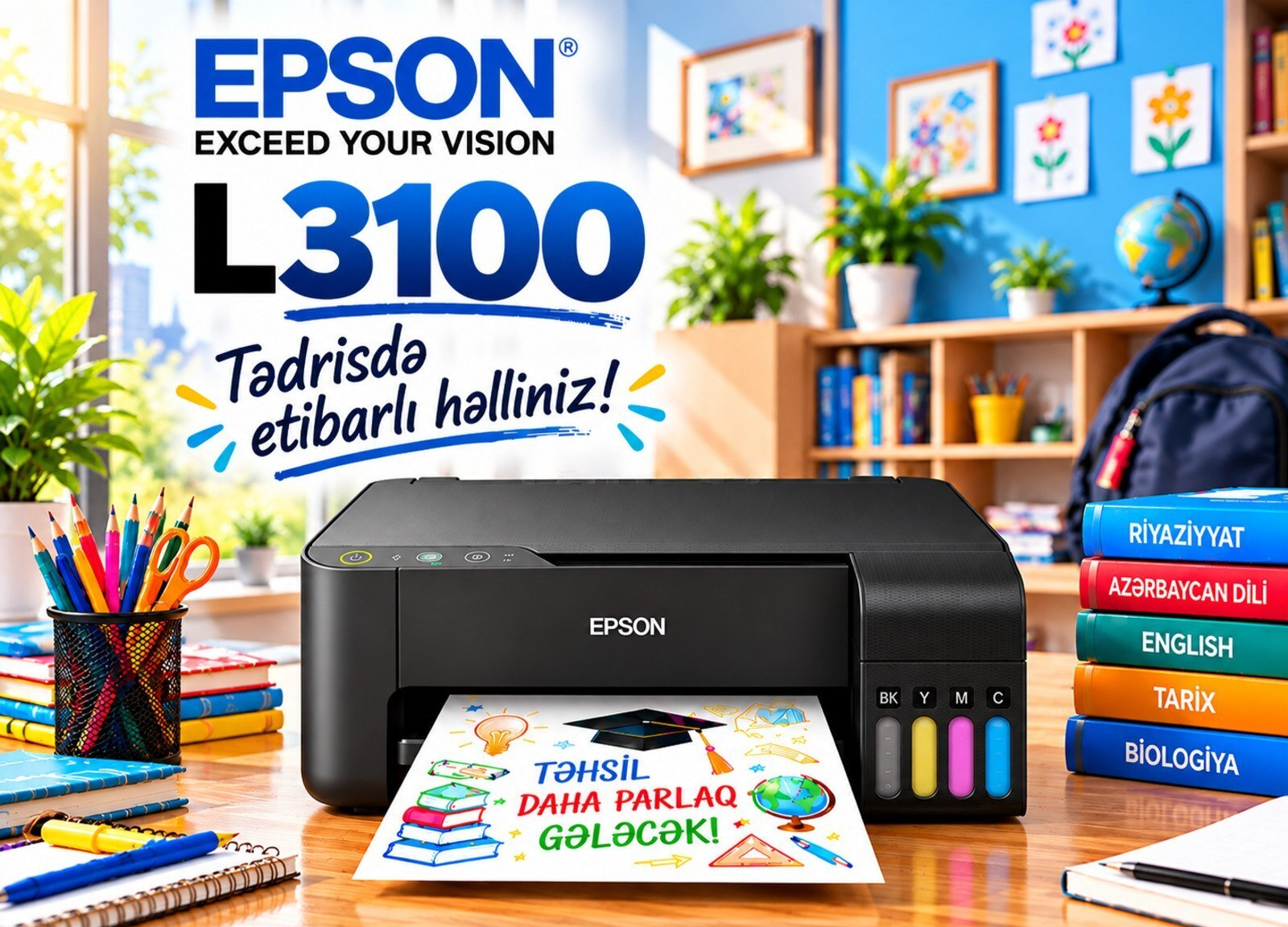 Printer Epson L3100 Çap Kserokopiya Skaner — Printerləri, Bakı