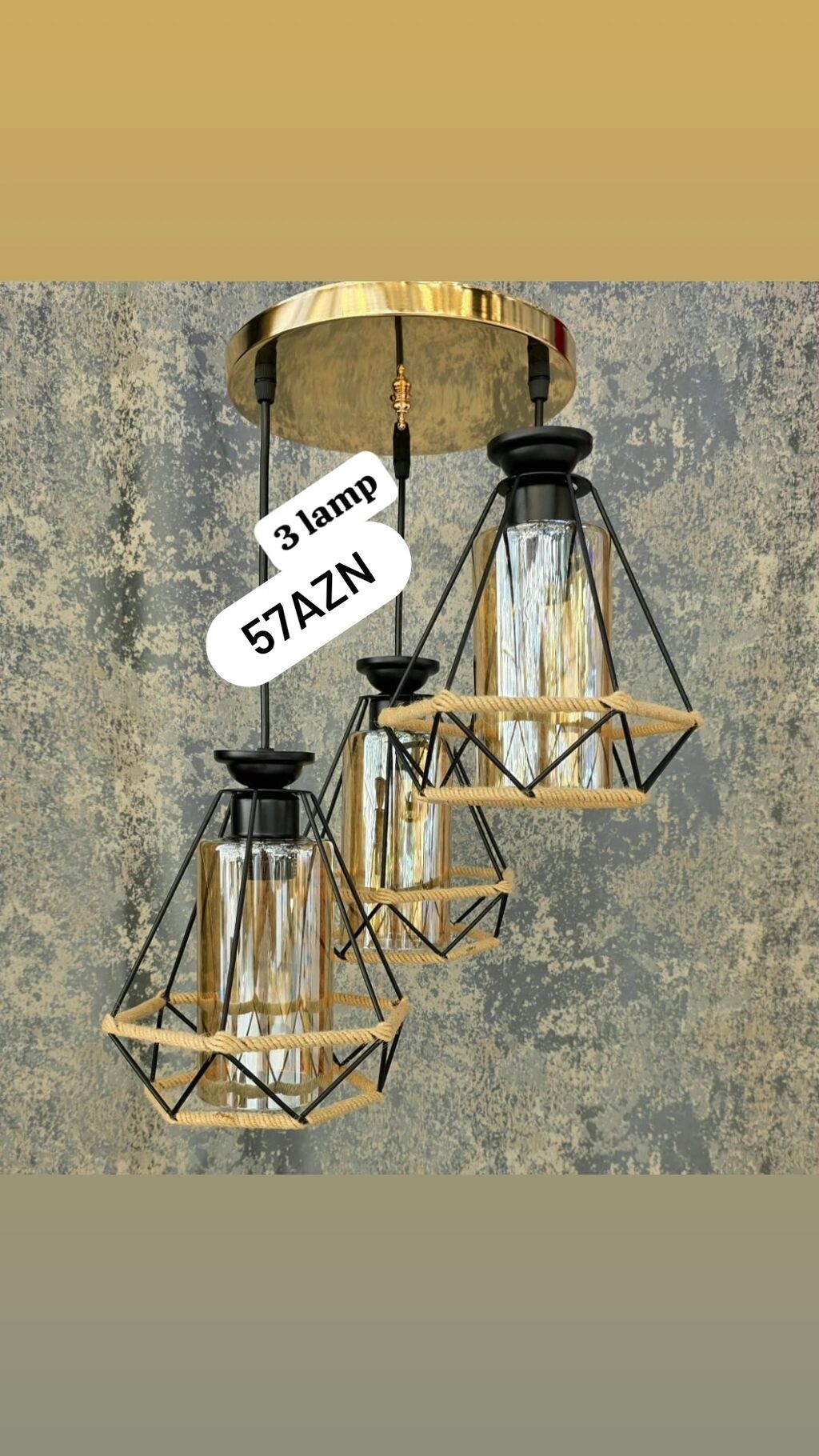 Çılçıraq, 3 lampa, Metal — Tavan is?qlar? v? cilc?raqlar, Saray (3)