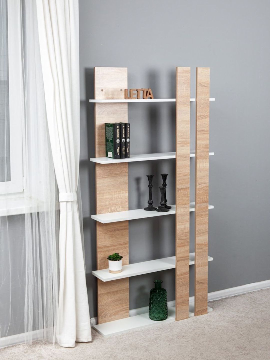 Stellaj Letta, ağ/bej, Ldsp, 80x20x160 sm — Mallar, Bakı