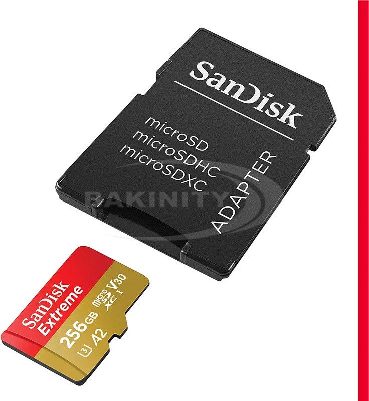 Yaddaş kartı SanDisk 256GB Extreme microSDXC + SD Adapter + Rescue Pro Deluxe — Yaddaş kartları, Bakı (2)