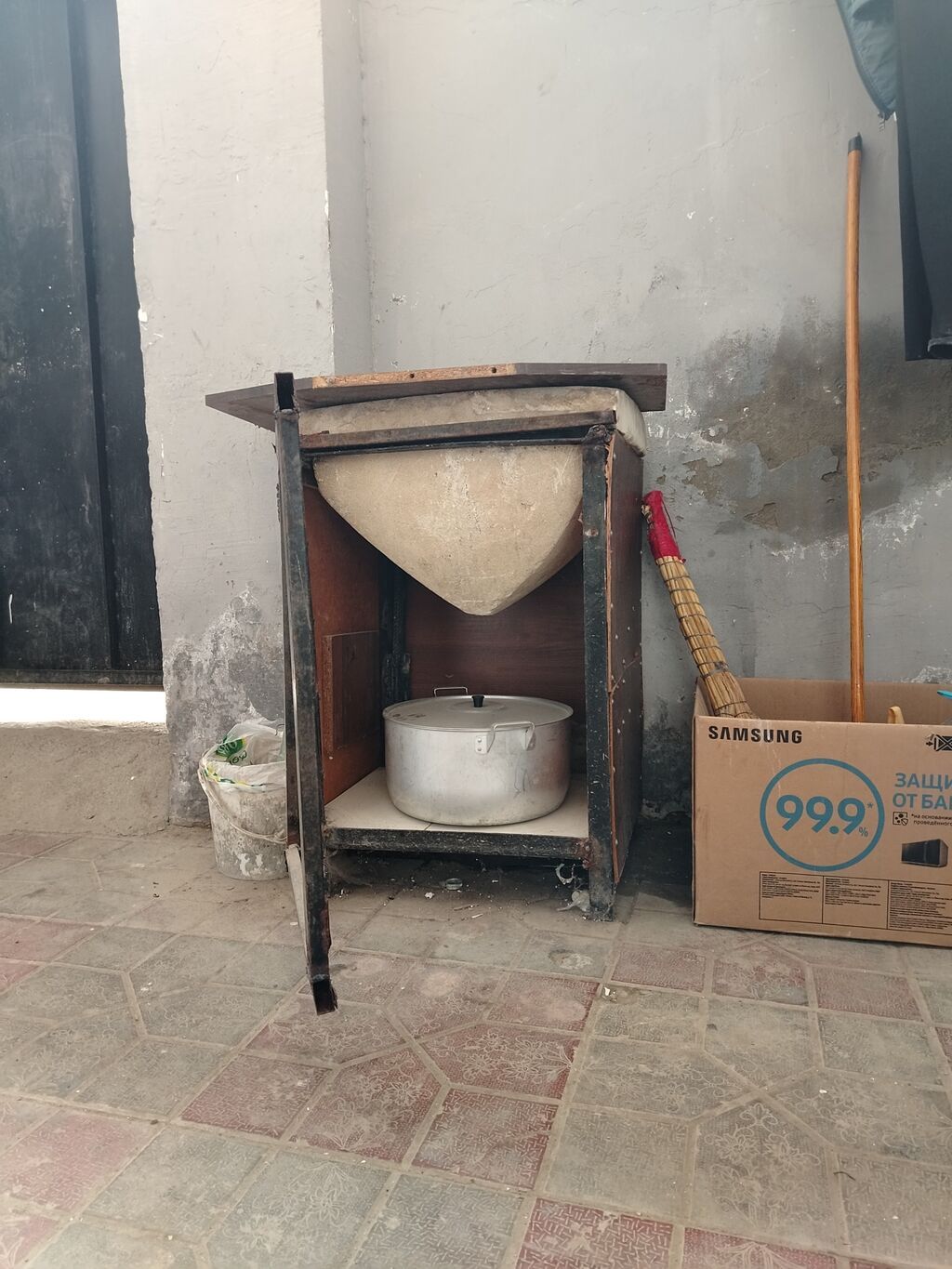 Beton/şamot materialdan hazırlanmış qazan ocağı (sobanın üst hissəsi) — Kaminlər, Xırdalan (3)