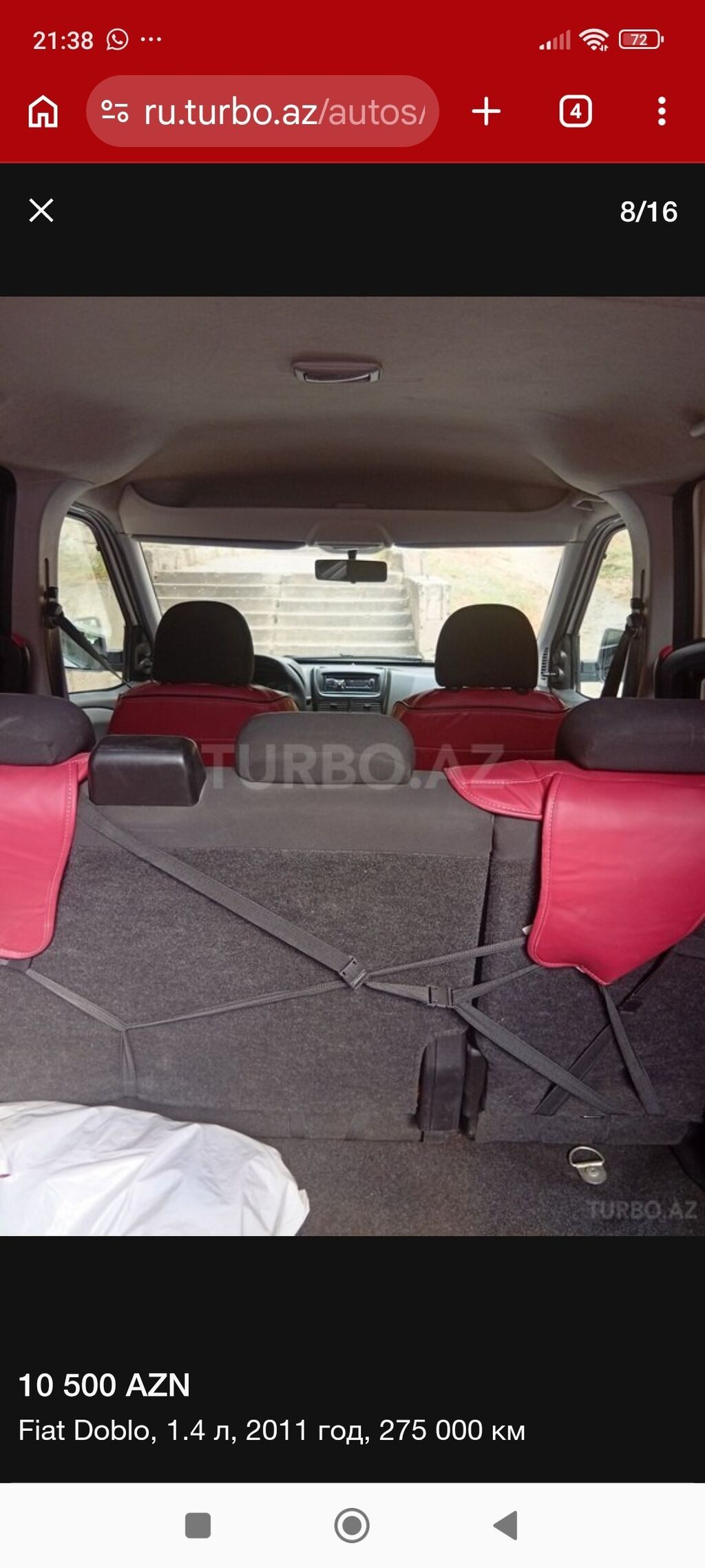 Fiat Doblo: 1.4 l 2011 il 275000 km Van/Minivan — Avtomobillər, Bakı (9)