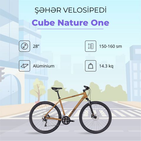 Şəhər velosipedi Cube Nature Pro 2TKR_3227, 28", ölçü XS, Gold/Black — 1 969 ₼ · Bakı · Velosipedlər Şəhər velosipedi Cube Nature Pro 2TKR_3227, 28", ölçü XS, Gold/Black — Bakı