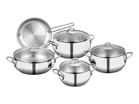 Qab dəsti Korkmaz Tombik 06091198_RB, paslanmayan polad, qapaqlı, 9 parça, gümüşü — 439 ₼ · Bakı · Mallar Qab dəsti Korkmaz Tombik 06091198_RB, paslanmayan polad, qapaqlı, 9 parça, gümüşü — Bakı