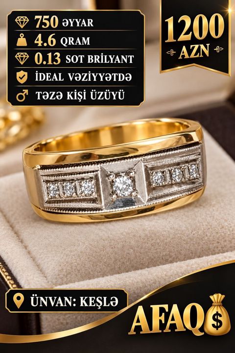 1200 azn 4.6 qram.750 eyyar.0.13 sot brilliant qaşlar.İdeal — Bakı