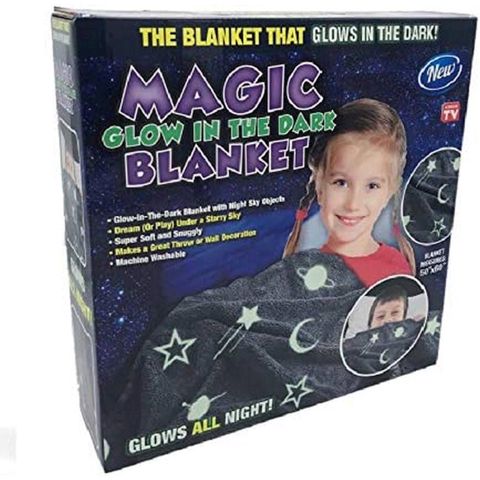 Qaranlıqda işıldayan pled hər kəs üçün Magic Glow In The Dark, 155x130 sm, polyester, boz (magic1) — Bakı