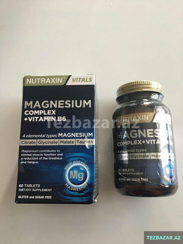 Nutraxin Vitals Magnesium Complex + Vitamin B6 — Gözəllik və səhiyyə, Bakı (3)