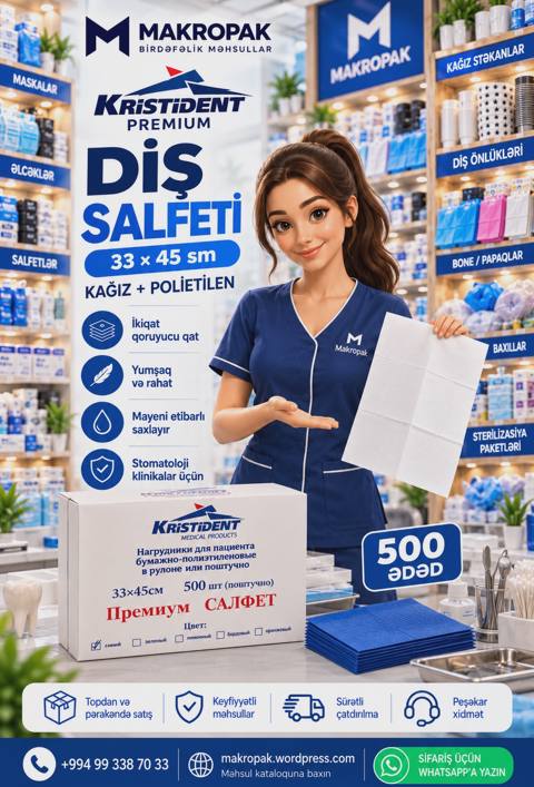 Kristident premium diş salfeti 33x45 sm