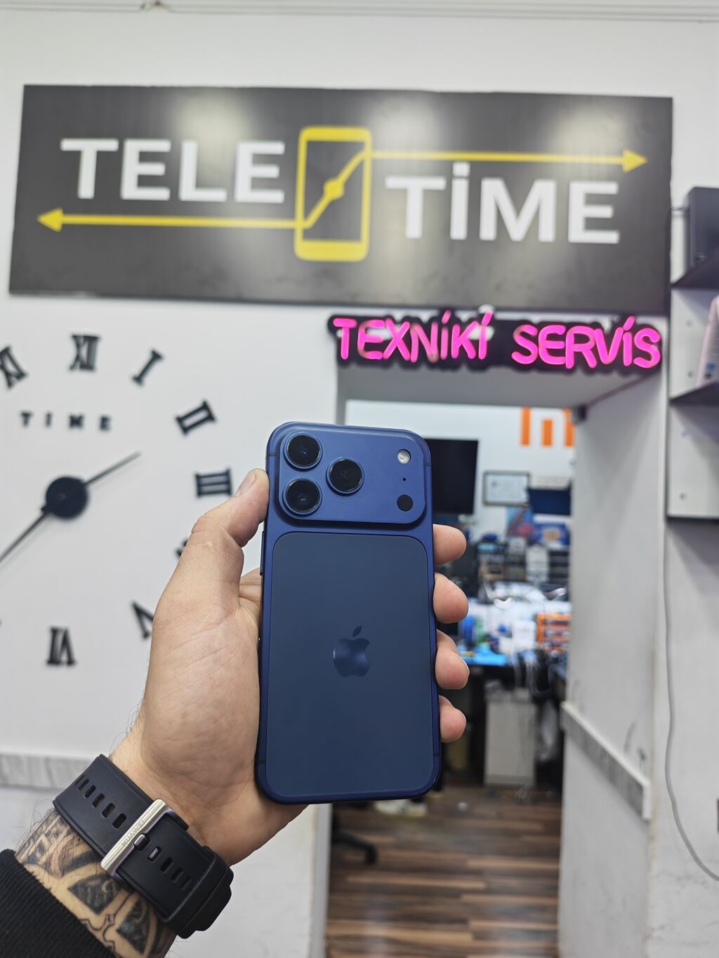 IPhone 14 Pro, 128 GB, Blue Titanium, Zəmanət, Simsiz şarj, Face ID — Apple iPhone, Bakı