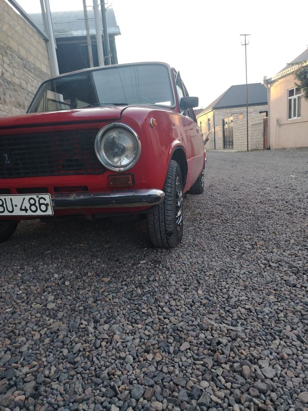 VAZ 2101, qırmızı rəngdə sedan - Kuzov: klassik “Jiquli” dizaynı 60-BU-486 — Avtomobillər, Tovuz (6)