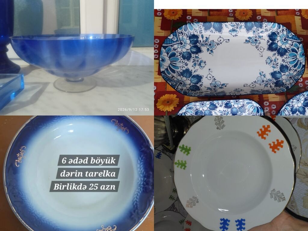 Mətbəx qabları dəsti - 6 ədəd böyük, dərin boşqab – birlikdə 25 AZN — Süfrə qabı, Bakı