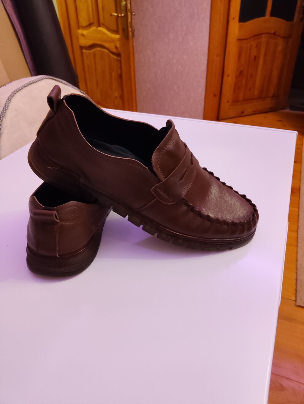 Kişi mokasinləri – qəhvəyi rəng - Model: slip-on mokasin, klassik — Digər, Masazır (2)
