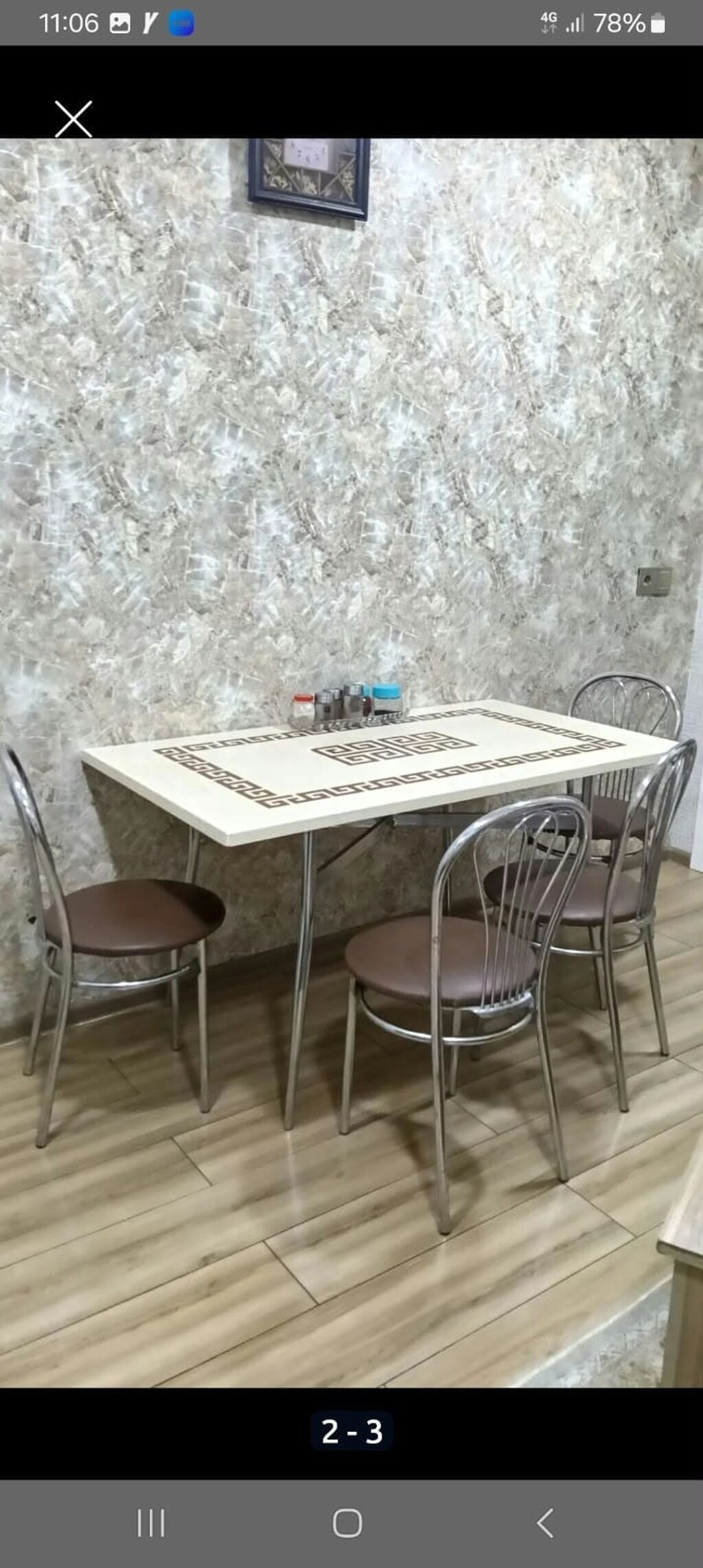 Masa dəsti satılır 200₼. 4 oturcağı var. (20 ədəd var). Ünvan Saray — Masalar və stullar, Bakı