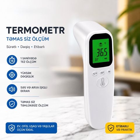 İnfraqırmızı Termometr – Toxunmadan Dəqiq Temperat — Bakı