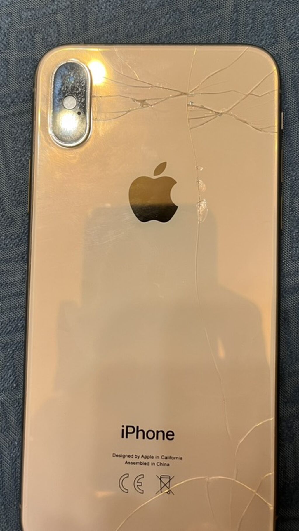 IPhone Xs, 64 GB, Qızılı, Qırıq — Apple iPhone, Bakı (2)