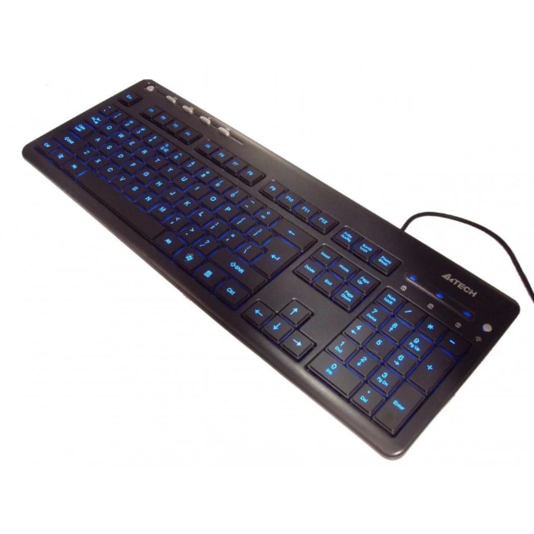 Klaviatura A4 KD-126-1 Black X-Slim LED blue BlackLight Keyboard USB — Klaviaturalar və siçanlar, Bakı